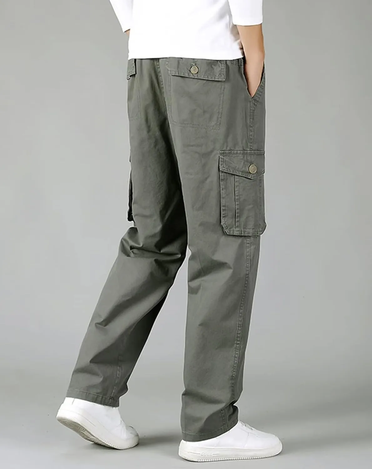 Men's Outdoor Cargo Pants Multi Pockets Lightweight Outdoor Tactical Pants Work Trousers Cotton Hiking Trousers