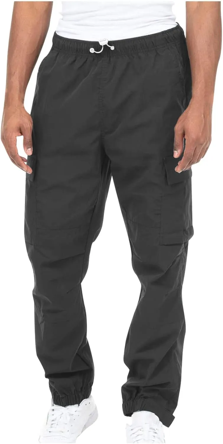 Mens Outdoor Cargo Pants Tactical Hiking Pants Baggy Workout Joggers Wide Leg Stretchy Jeans Classic Fit Trousers