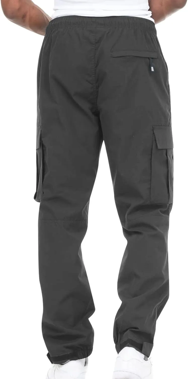 Mens Outdoor Cargo Pants Tactical Hiking Pants Baggy Workout Joggers Wide Leg Stretchy Jeans Classic Fit Trousers