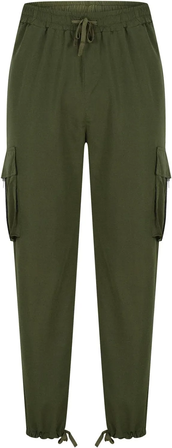 Mens Outdoor Cargo Pants Tactical Hiking Pants Baggy Workout Joggers Wide Leg Stretchy Jeans Loose Fit Trousers