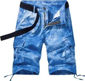 Mens Outdoor Cargo Shorts Casual Expandable Waist Lightweight Water Resistant Quick Dry Fishing Summer Hiking Shorts