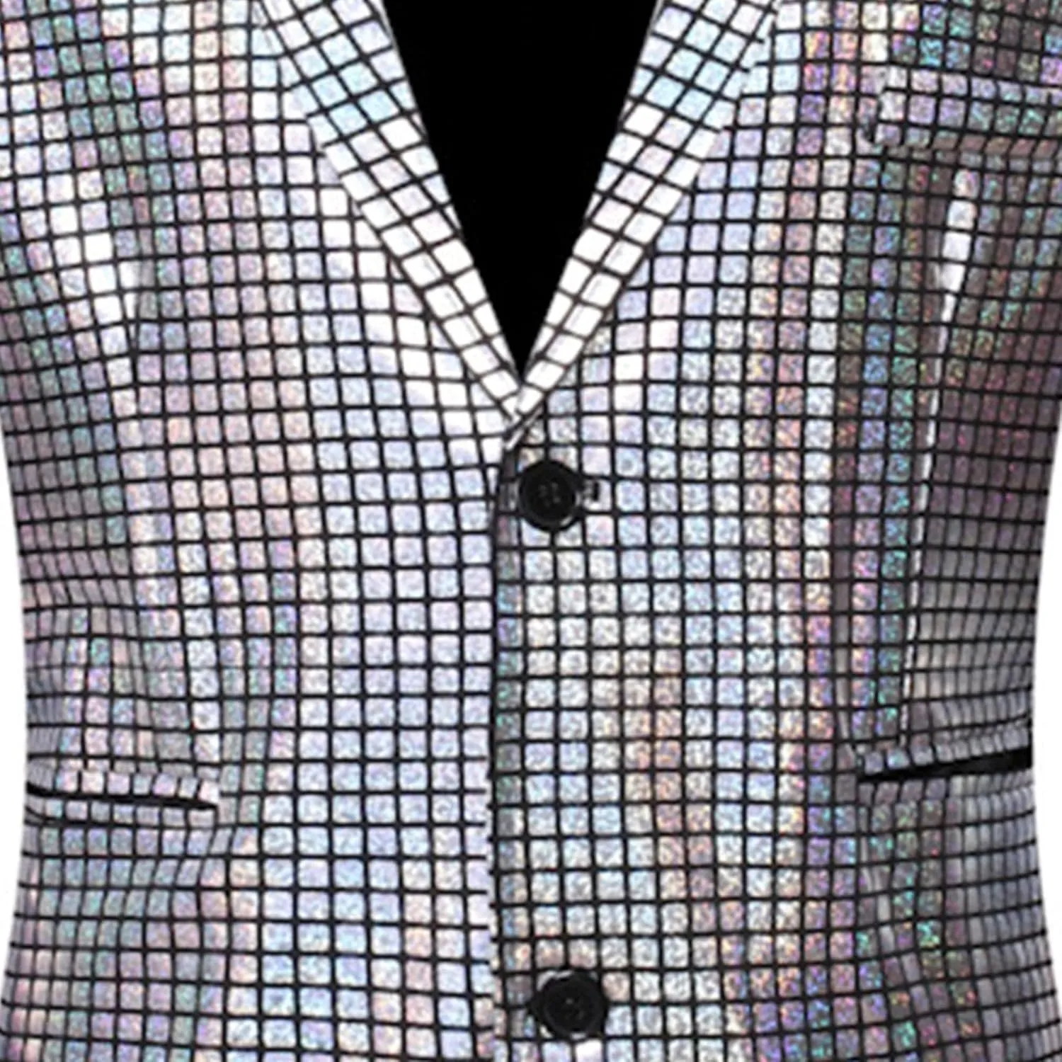 Men's Plaid Party Nightclub Dress Suit Jacket 2 Button Metallic Fashion Blazer Sequin Slim Fit Stylish Sport Coat