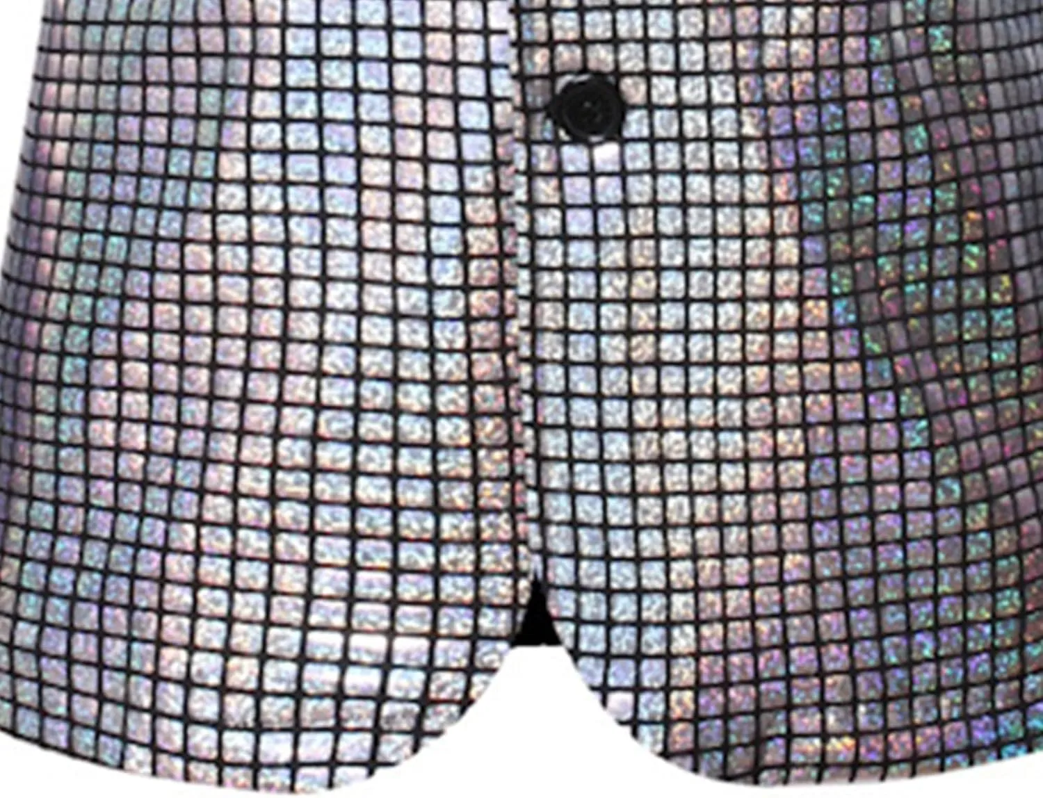 Men's Plaid Party Nightclub Dress Suit Jacket 2 Button Metallic Fashion Blazer Sequin Slim Fit Stylish Sport Coat