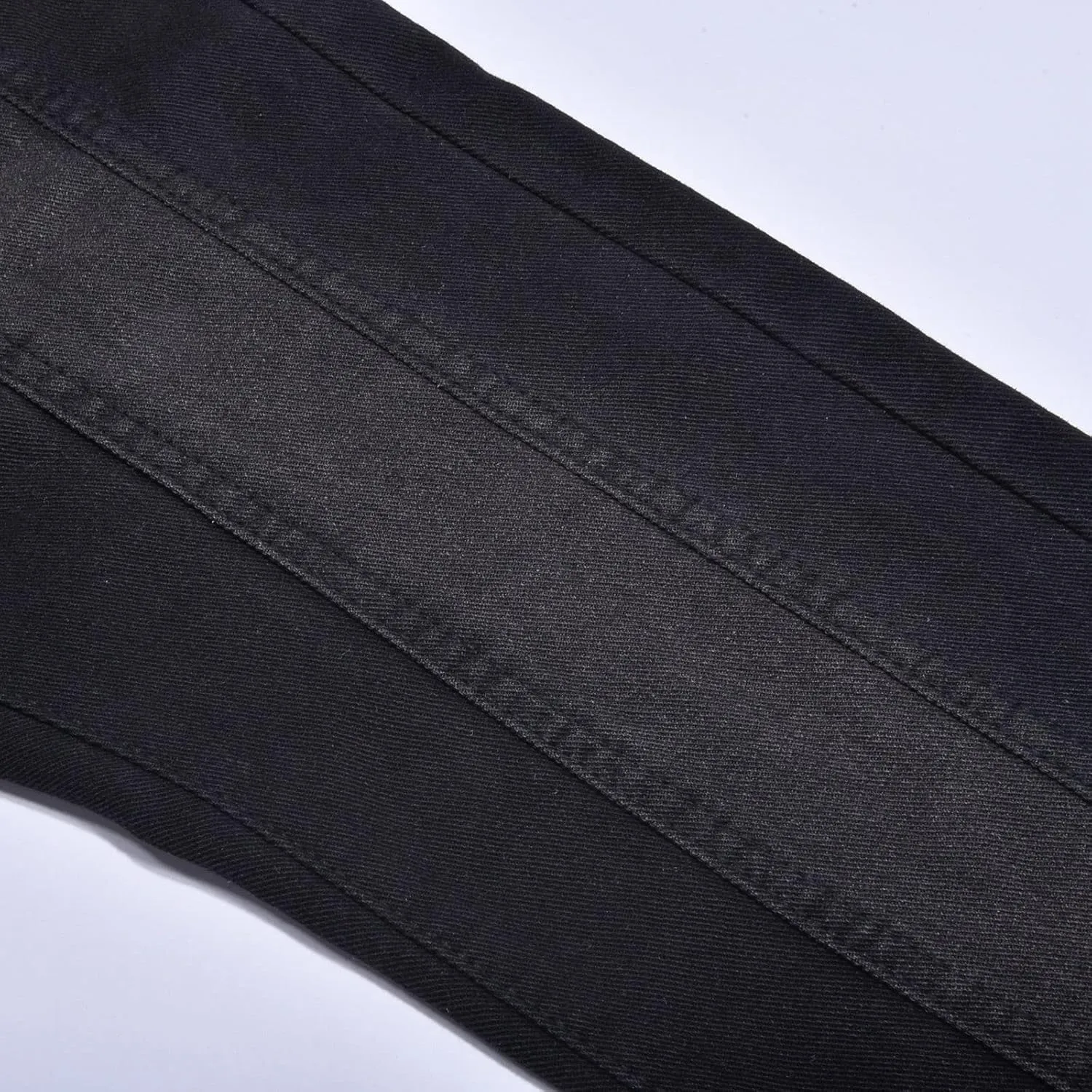 Men's Regular Fit Straight Hole Buckle Zipper Middle Waist Denim Long Pants Trousers Pants Wide Leg Trousers Pants