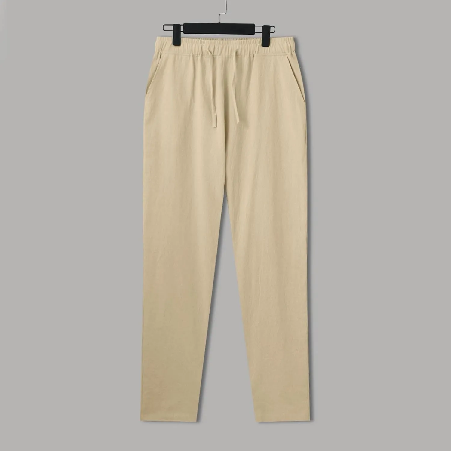 Men's Slim Leg Pants Summer Elastic Waist Fit Comfortable Leisure Style Summer Comfy Fashion Trendy Trousers