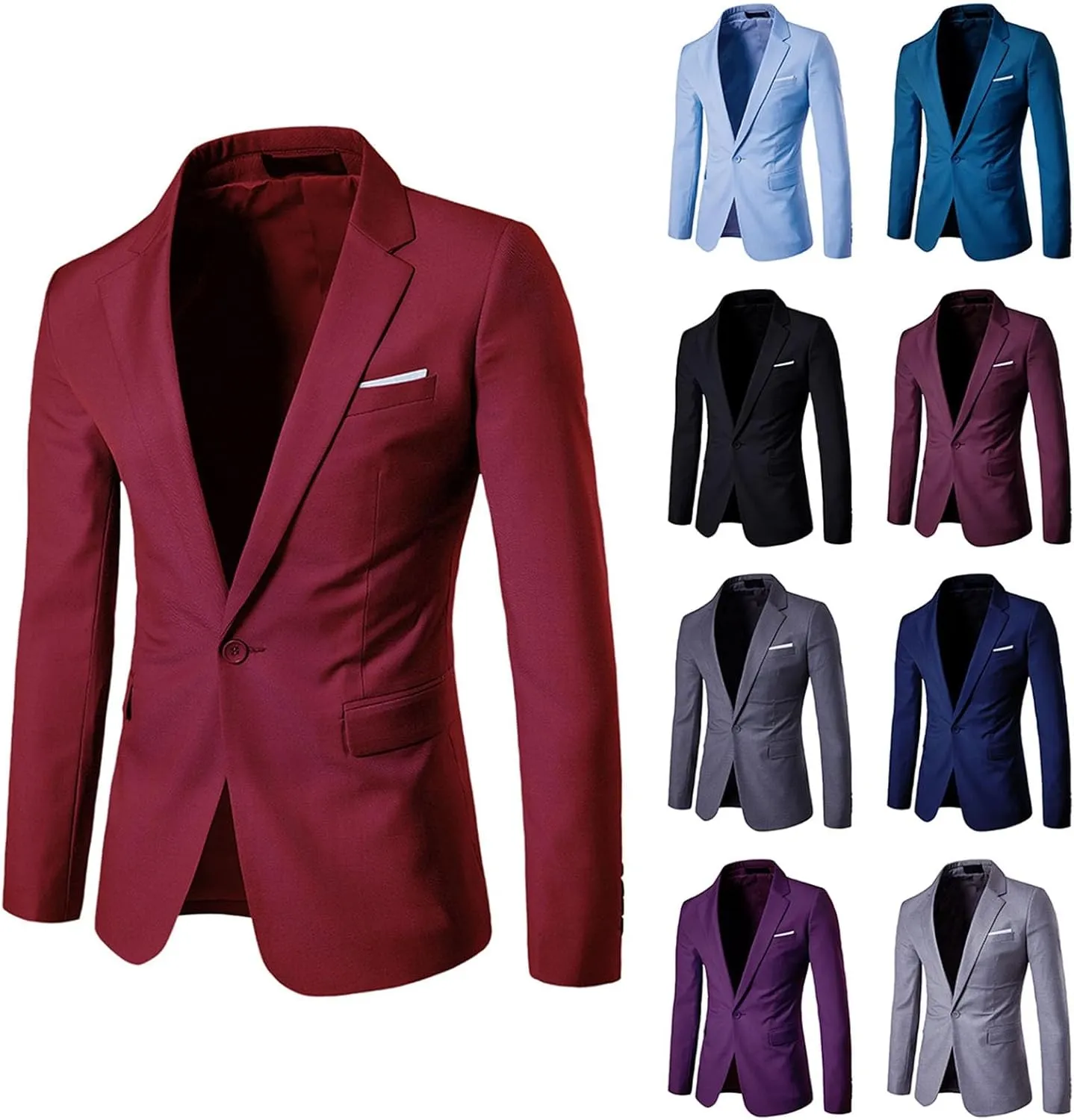 Men'S Sport Coats & Blazers Wedding Party Jacket Vest & Pants Coat Jacket Suit For Men Gabanes Para Light Blue