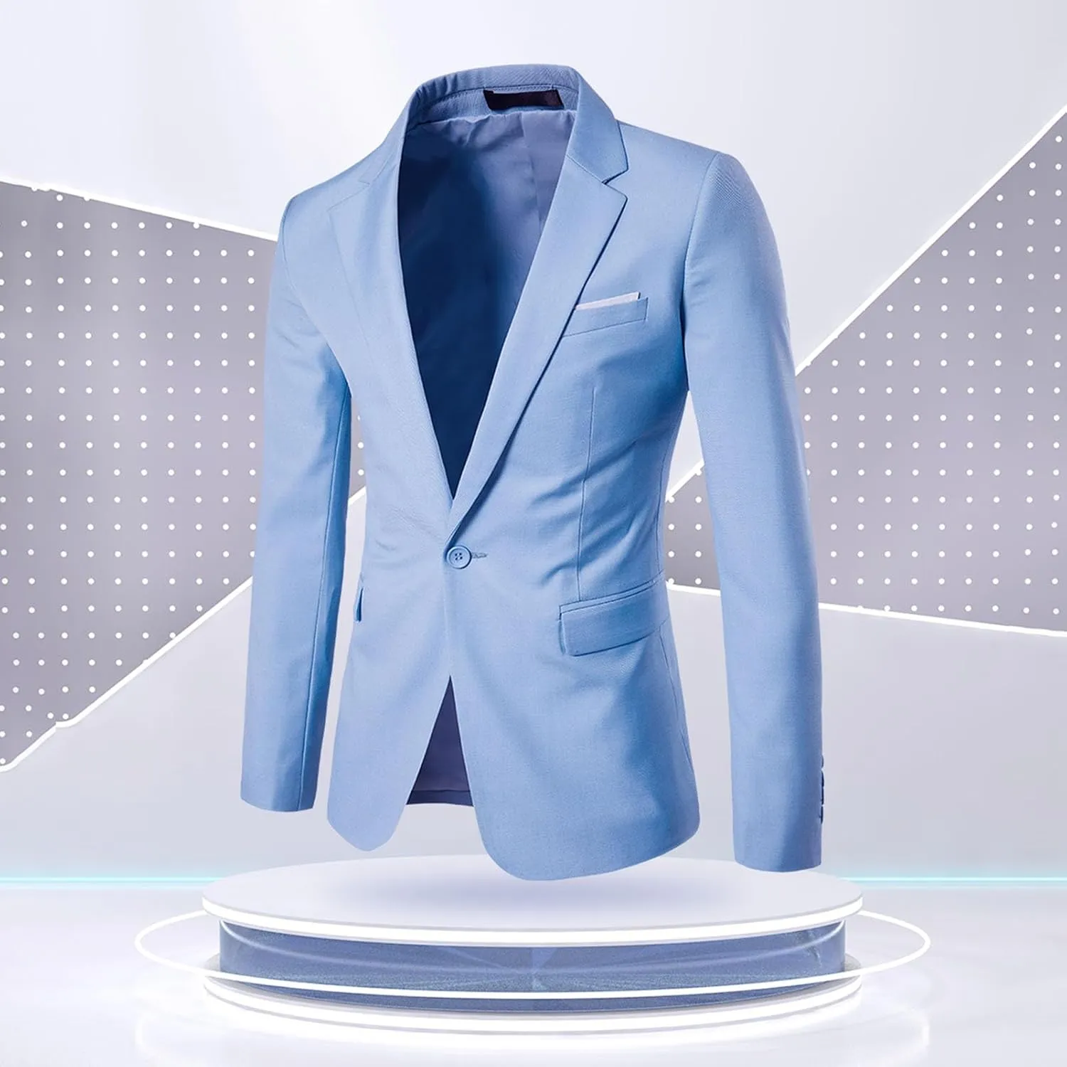 Men'S Sport Coats & Blazers Wedding Party Jacket Vest & Pants Coat Jacket Suit For Men Gabanes Para Light Blue