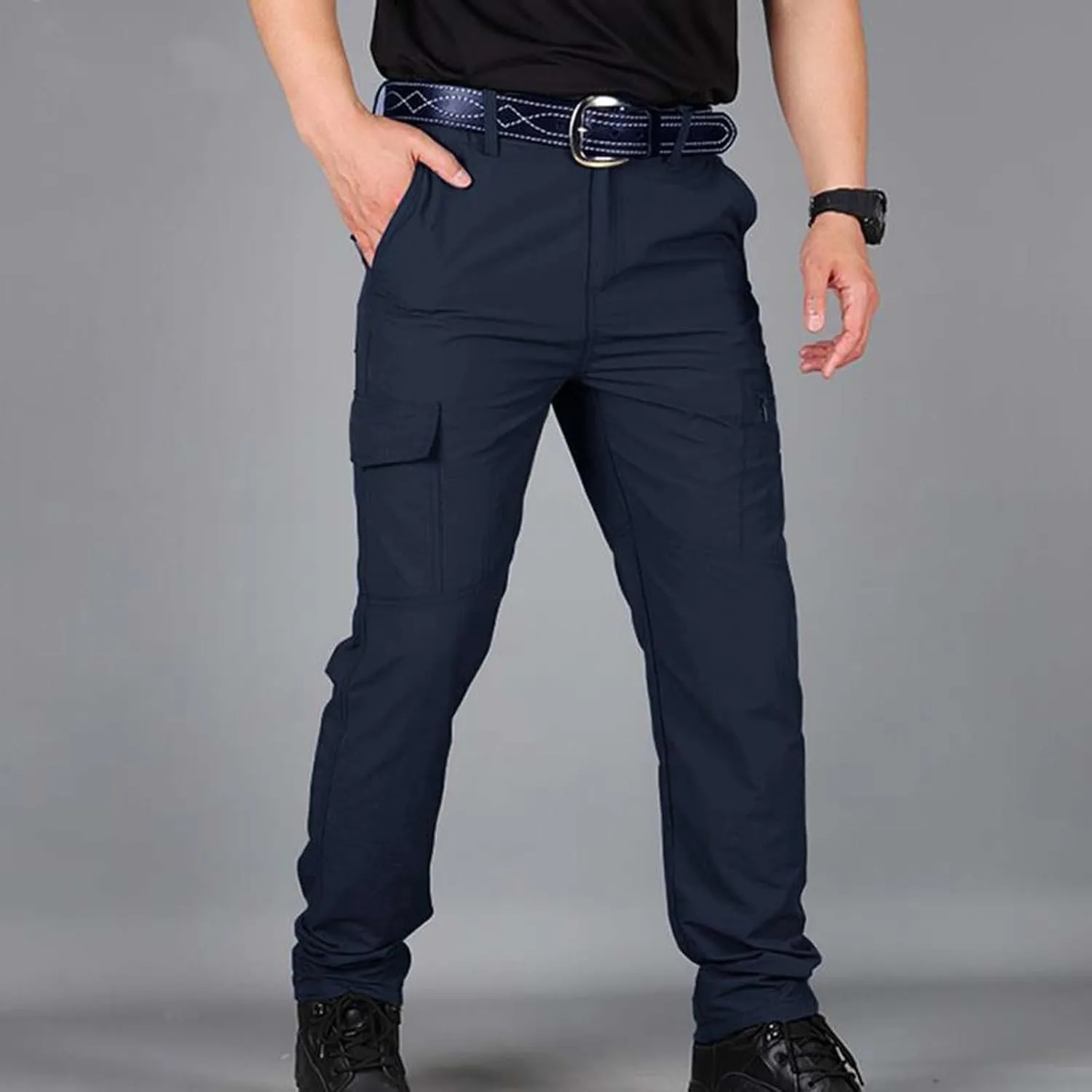 Mens Stretch Work Pants Quick-Dry Flexcamo Resistant Hiking Pants Lightweight Hunting Multi-Pocket Cargo Pants