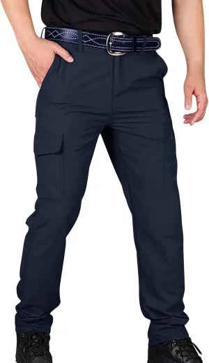 Mens Stretch Work Pants Quick-Dry Flexcamo Resistant Hiking Pants Lightweight Hunting Multi-Pocket Cargo Pants