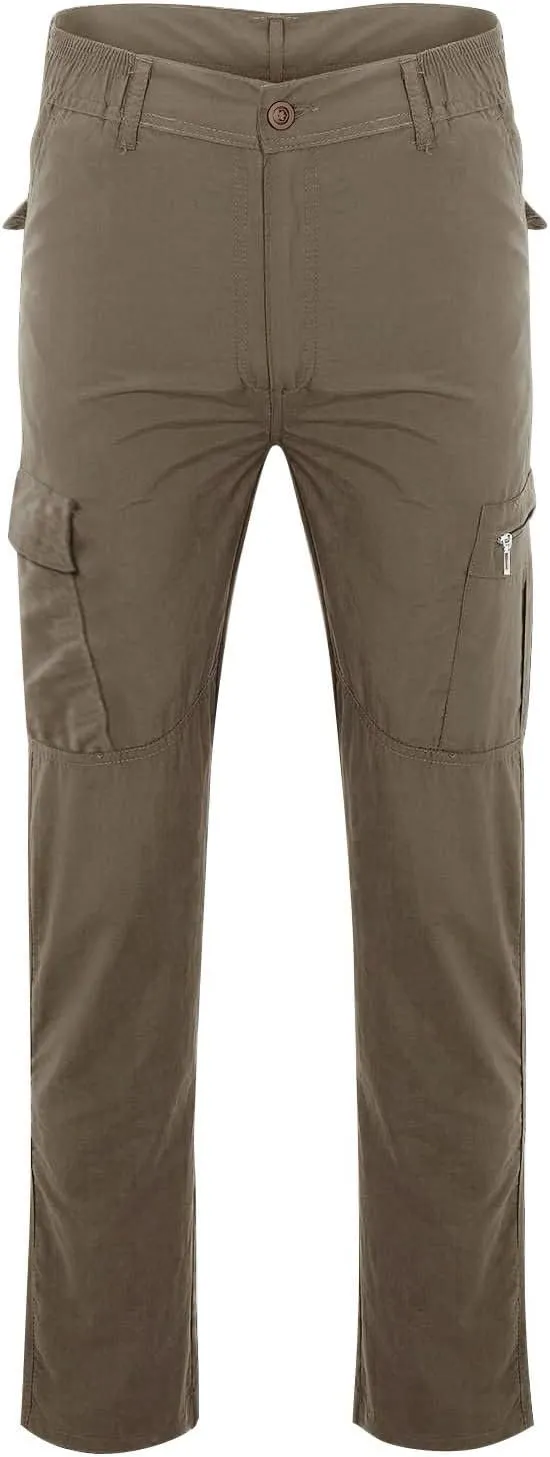 Mens Stretch Work Pants Quick-Dry Flexcamo Resistant Hiking Pants Lightweight Hunting Multi-Pocket Cargo Pants