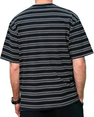 Men's Stripe Short Sleeve T-Shirt Mens Classic Casual Stripe Loose Shirts