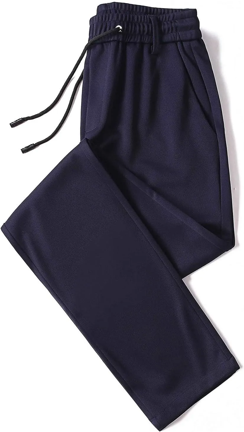Men's Summer Pants Solid Color Elastic Waist Drawstring Pocket Slim Leg Fashion Athletic Sport Clothes Cute Trousers