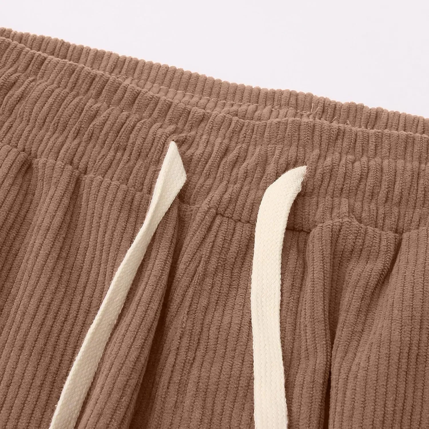 Men's Summer Pants Solid Color Elastic Waist Drawstring Pocket Wide Leg Fashion Loose Sport Clothes Cute Trousers