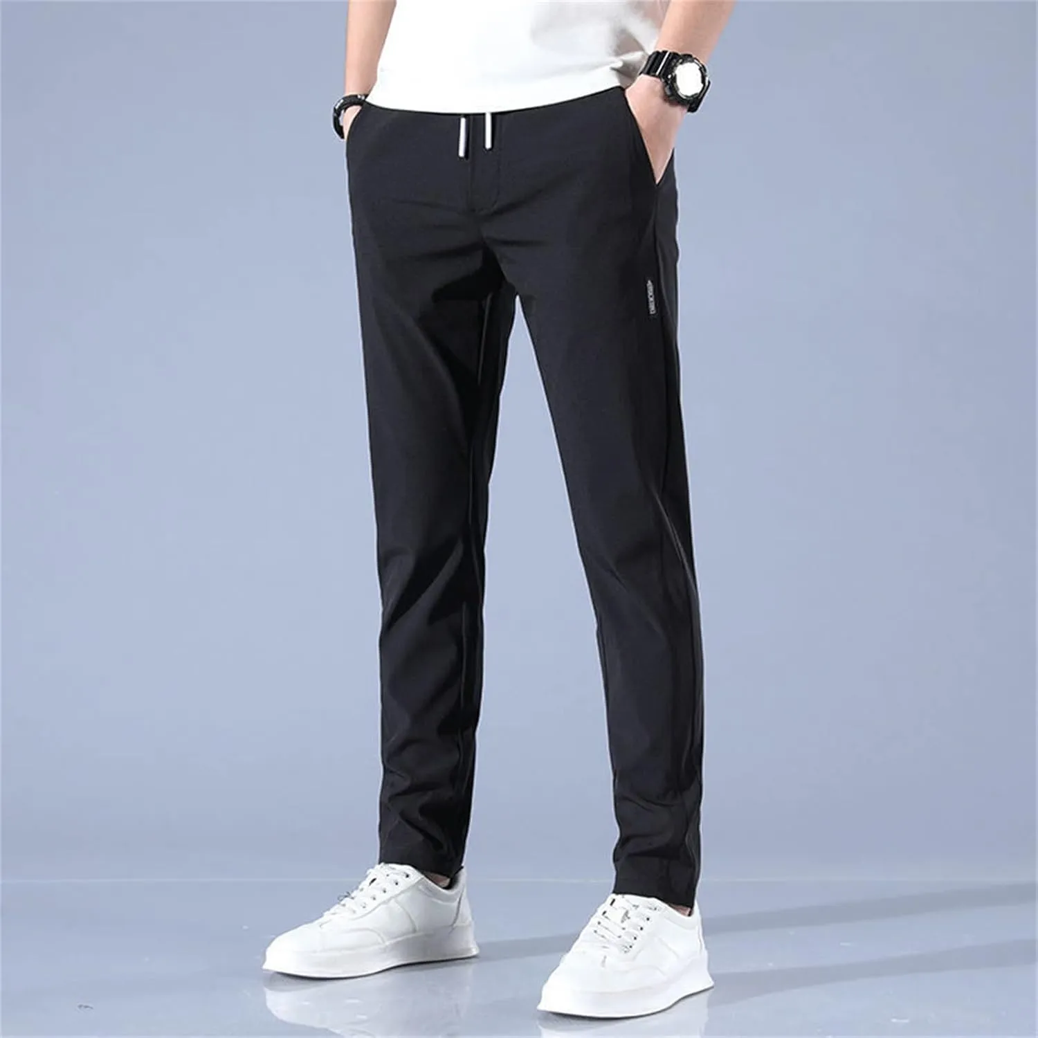 Men's Sweatpants Summer Drawstring Elastic Waist Fit Pockets Casual Loose Sport Clothes Cute Running Trousers
