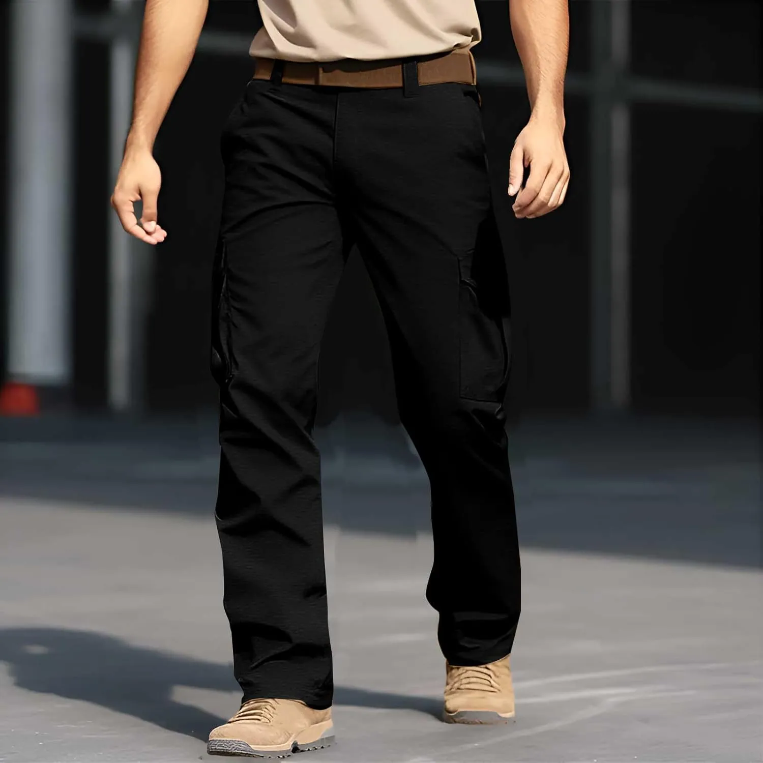 Men's Tactical Pants Breathable Lightweight Hiking Pants Ripstop Outdoor Work Cargo Pants with Multi Pockets 2025