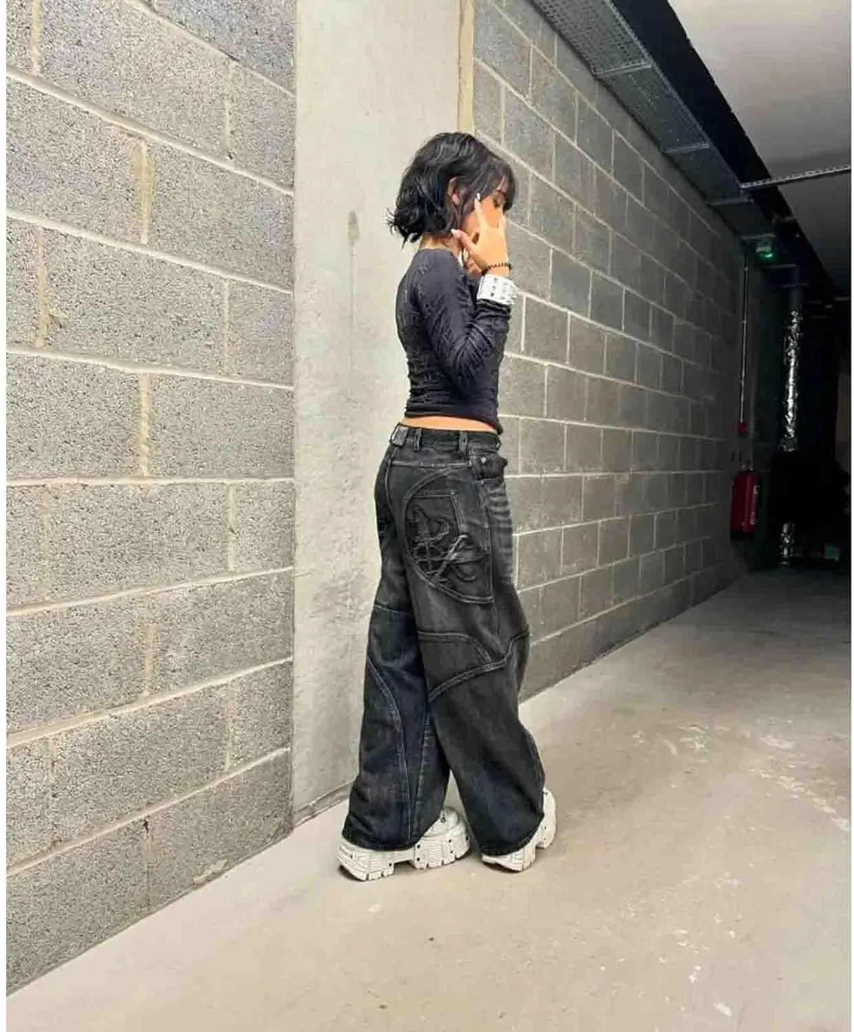 Men's Wide Leg Jeans - Women's Gothic Straight Loose Jeans