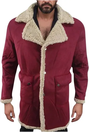 Men's Winter Jacket Fleece Lined Sherpa Jacket Warm Trucker Coat Thicken Overcoat Fashion Bomber Jacket Pea Coat