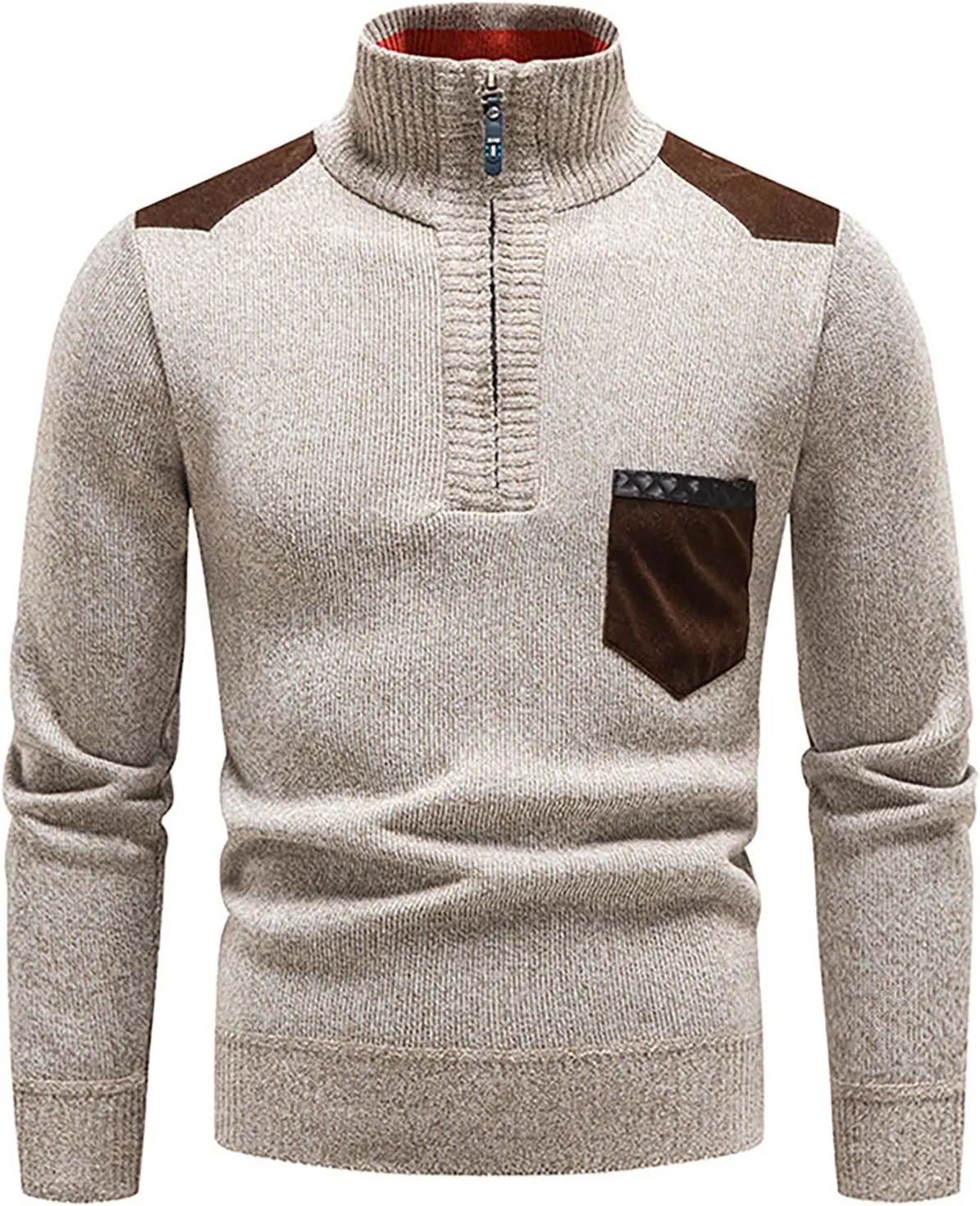 Mens Winter Jacket Mens Casual Jacket Fashion Long Sleeve Warm Solid Color Hooded Jackets Tops Faux Fur Lined Jacket