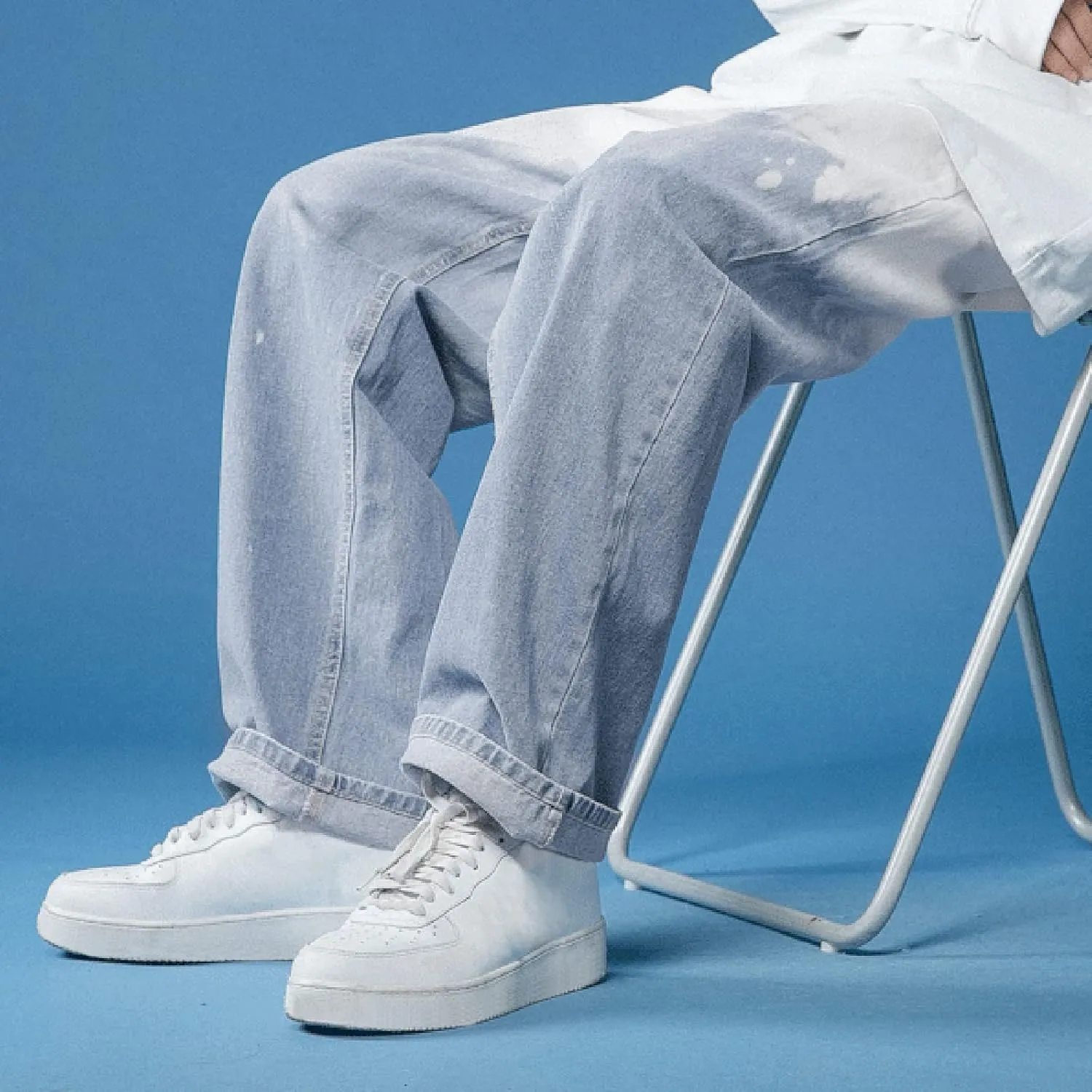Mens Y2K Jeans Relaxed Fit Denim Trousers Fashion Hip Hop Streetwear Casual Tie Dye Loose Casual Pants Wide Leg Jeans