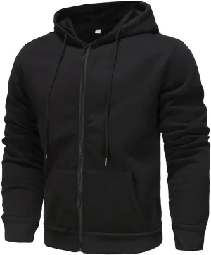 Men's Zip Up Long Sleeve Pockets Hooded Jacket Coats Lightweight Trendy Casual Color Block Slim Outwear with Pockets