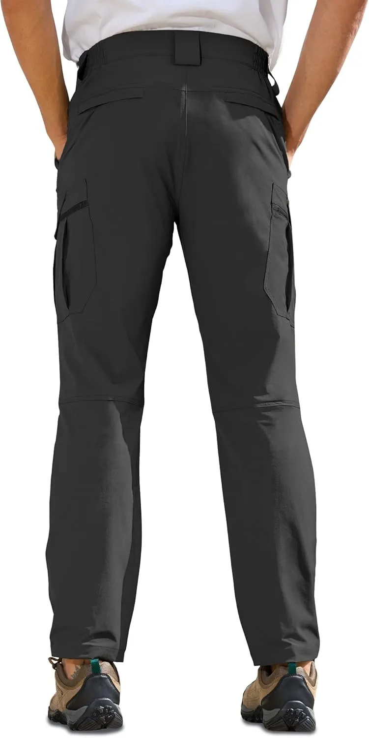 MOURCE Men's Lightweight Hiking Pants Quick Dry - Water Resistant Outdoor Cargo Pants for Men 7 Pockets