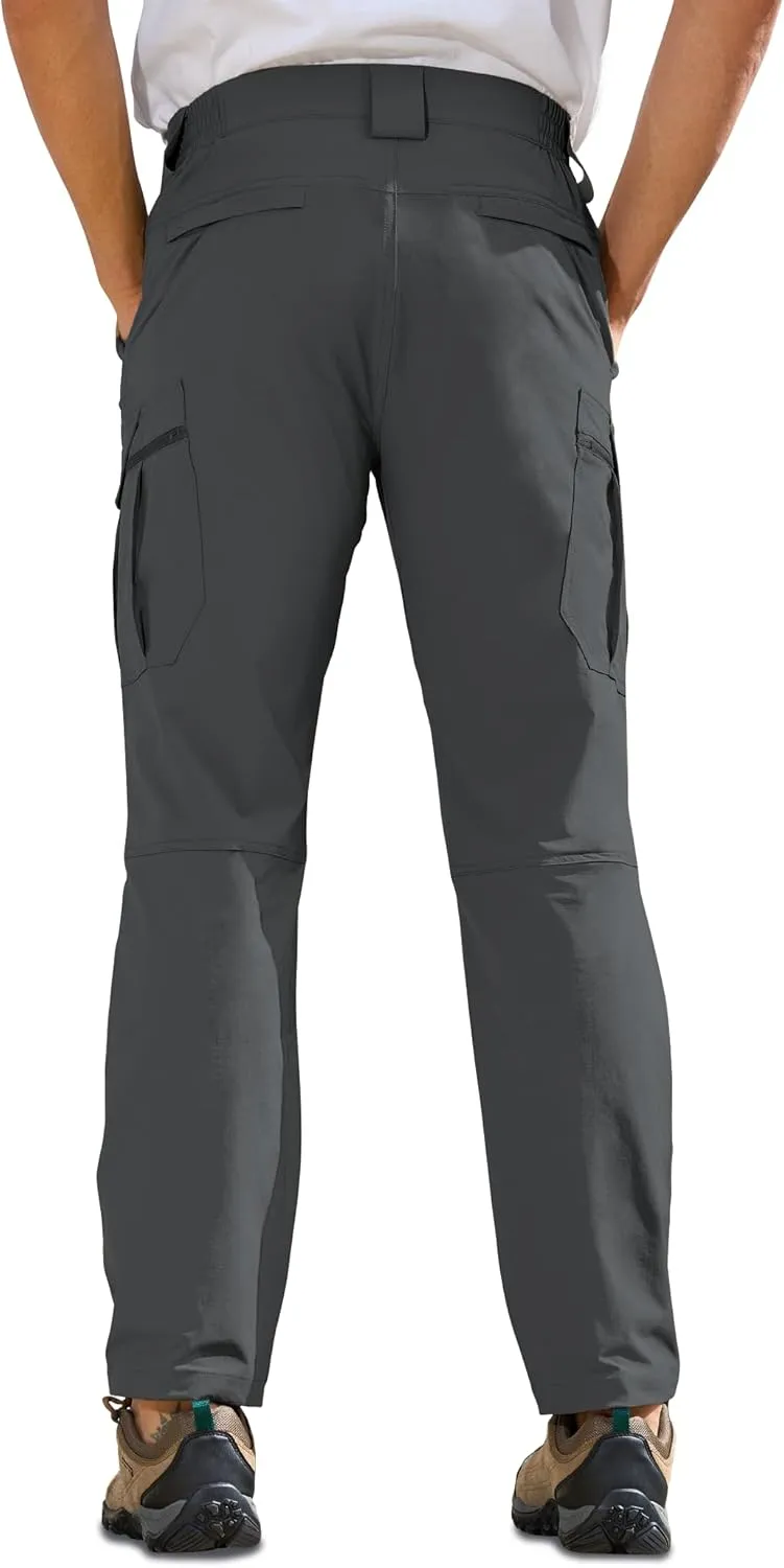 MOURCE Men's Lightweight Hiking Pants Quick Dry - Water Resistant Outdoor Cargo Pants for Men 7 Pockets