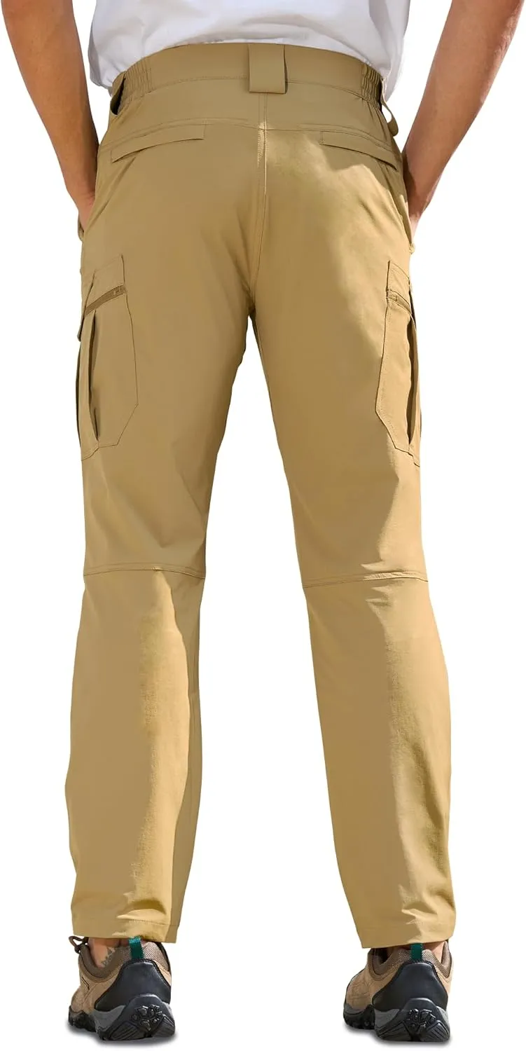 MOURCE Men's Lightweight Hiking Pants Quick Dry - Water Resistant Outdoor Cargo Pants for Men 7 Pockets