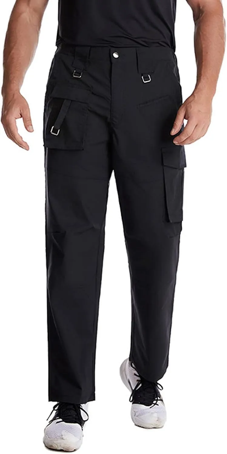 Muscularfit Men Cargo Pants Casual Loose Multi Pockets Solid Straight Legs Outdoor Fashion Utility Sport Sweatpants Lounge