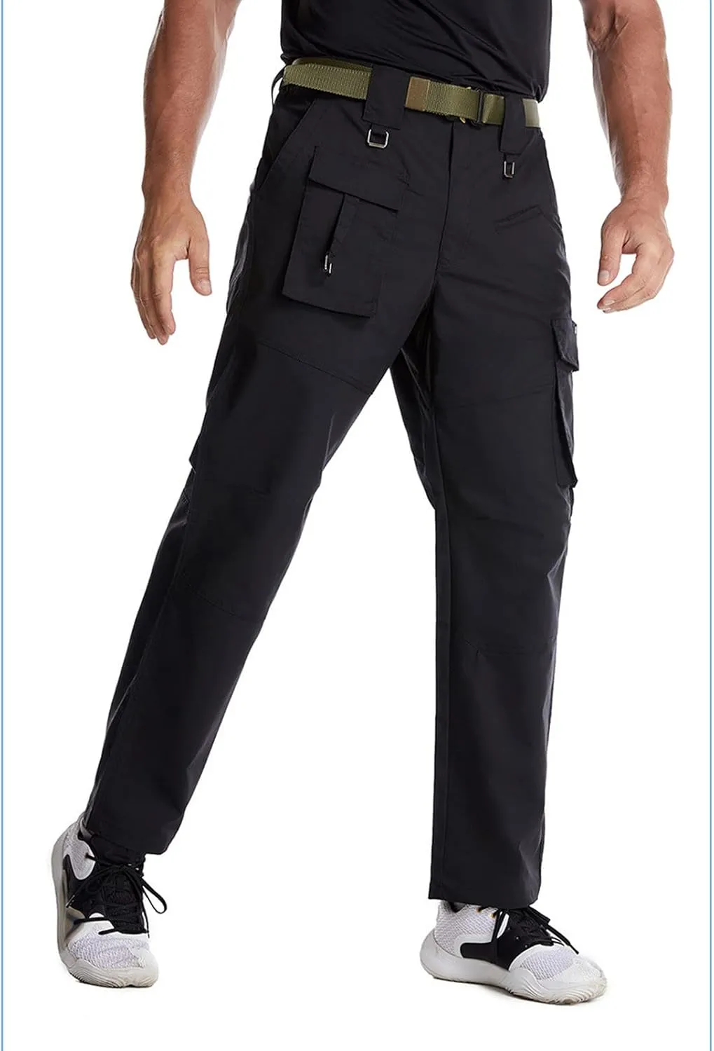 Muscularfit Men Cargo Pants Casual Loose Multi Pockets Solid Straight Legs Outdoor Fashion Utility Sport Sweatpants Lounge