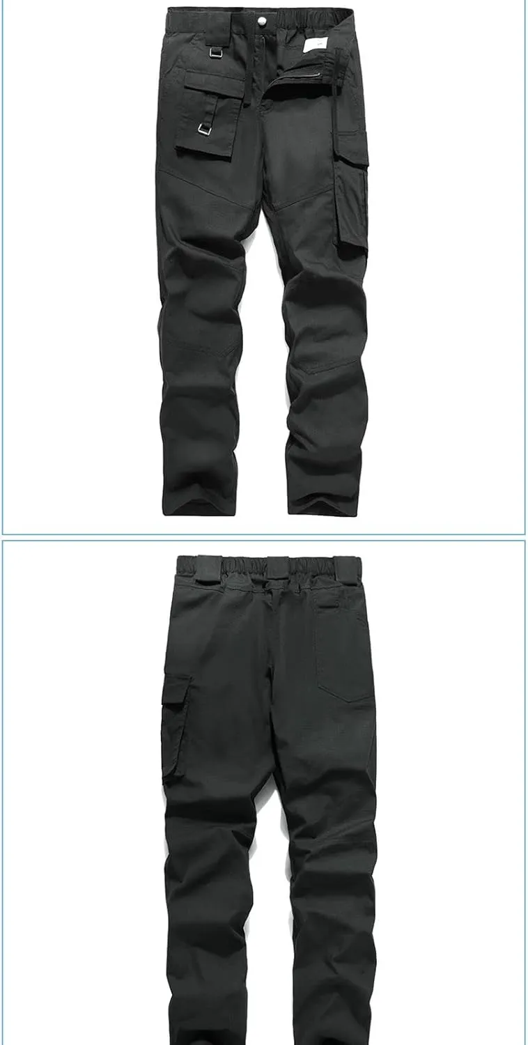 Muscularfit Men Cargo Pants Casual Loose Multi Pockets Solid Straight Legs Outdoor Fashion Utility Sport Sweatpants Lounge