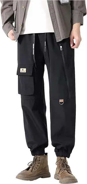 Muscularfit Mens Cargo Pants Relaxed Fit Stretch Waist Multi Pockets Utility Jogger Athletic Trousers Casual Loose Sweatpants