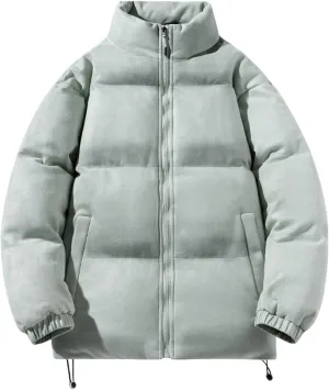 NATHGAM Puffer Jacket Men Baggy Waterproof Winter Bubble Coats Jackets Stand Collar Thick Warm Down Jacket Oversized Outwear