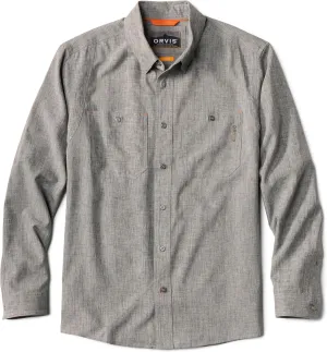 Orvis Tech Chambray Long Sleeve Men's Work Shirts - Lightweight Quick-Drying UPF 40 Chambray Fabric Casual Men's Shirts