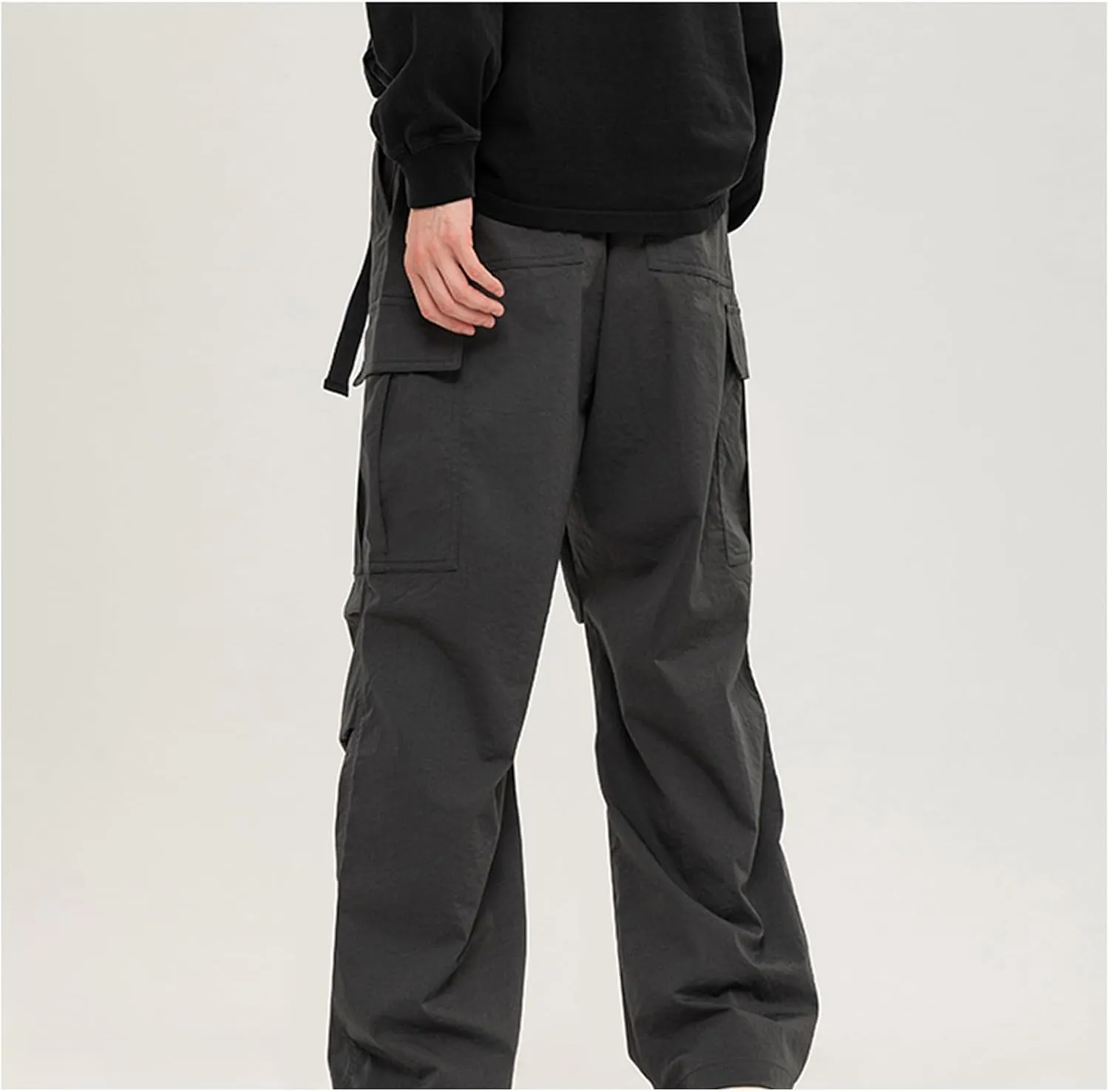 Outdoor Cargo Pants for Men 2024 Elastic Waist Belt Tactical Work Pants Ripstop Lightweight Waterproof Hiking Pants