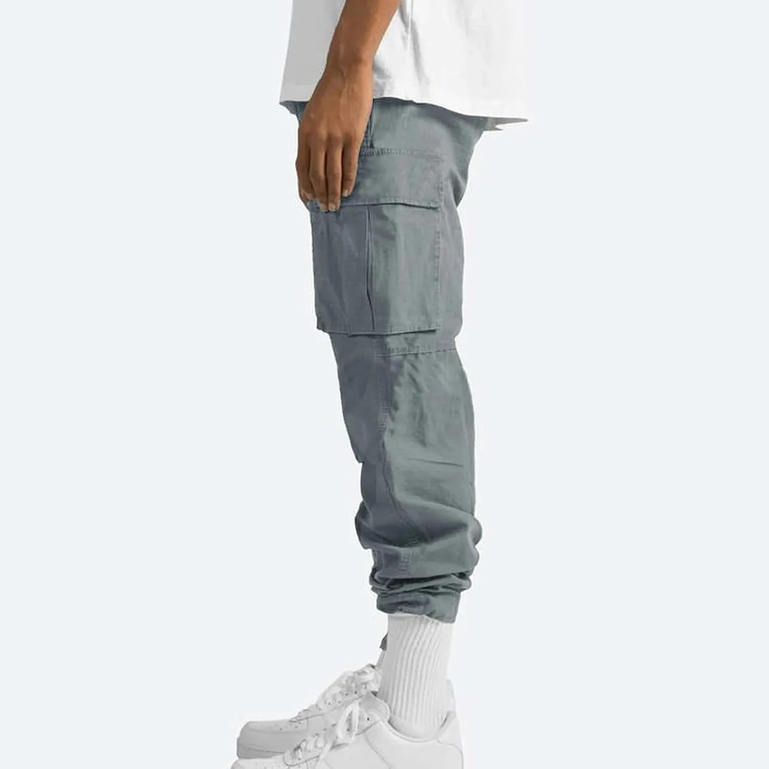 Outdoor Cargo Pants for Men Lightweight Relaxed Fit Tactical Pants Solid Camo Multi Pockets Classic Trousers