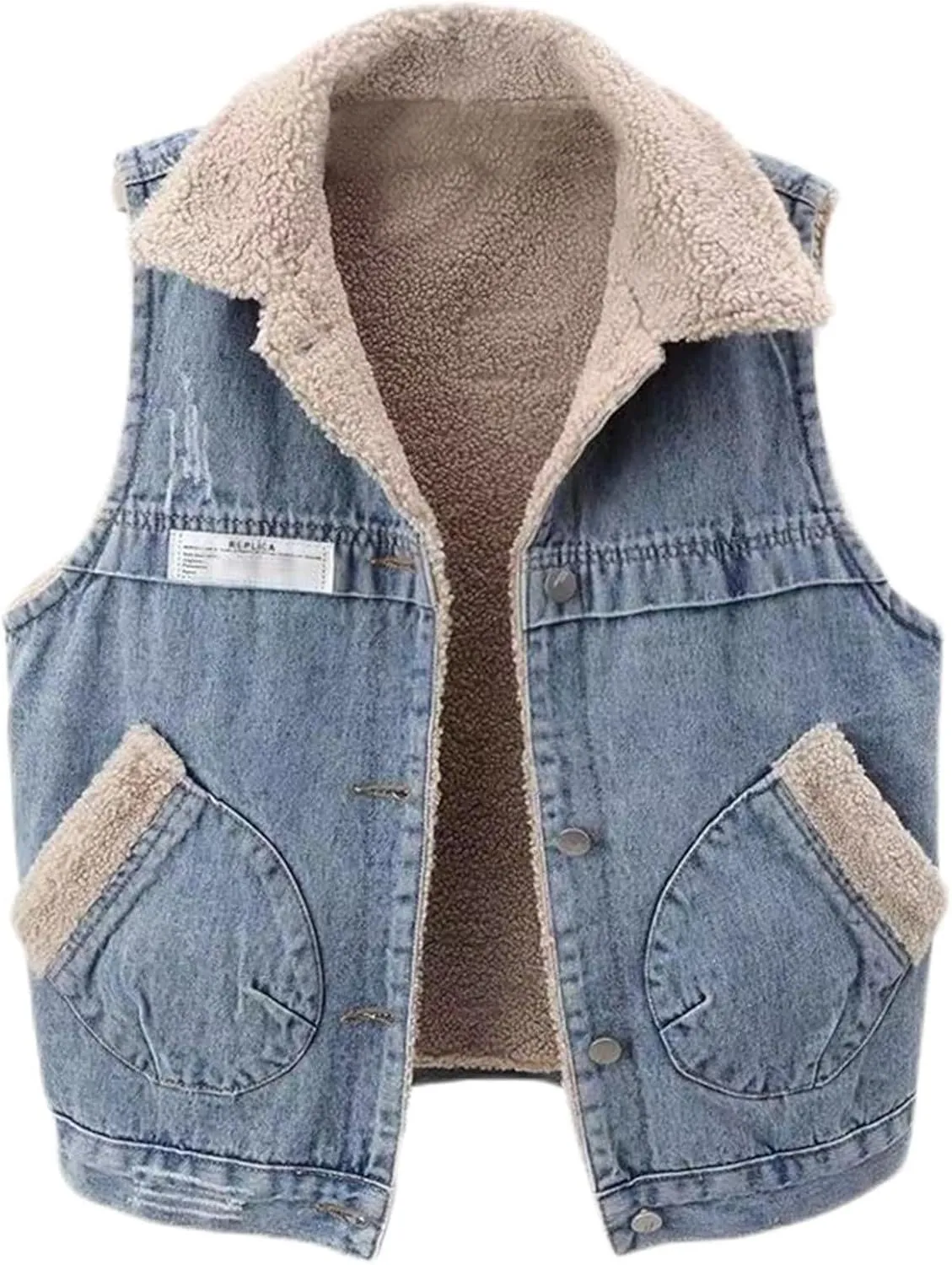 Oversized Denim Vest For Women Jackets Trendy Jeans Classic Sleeveless Distressed Vest Oversized Boyfriend Outerwear