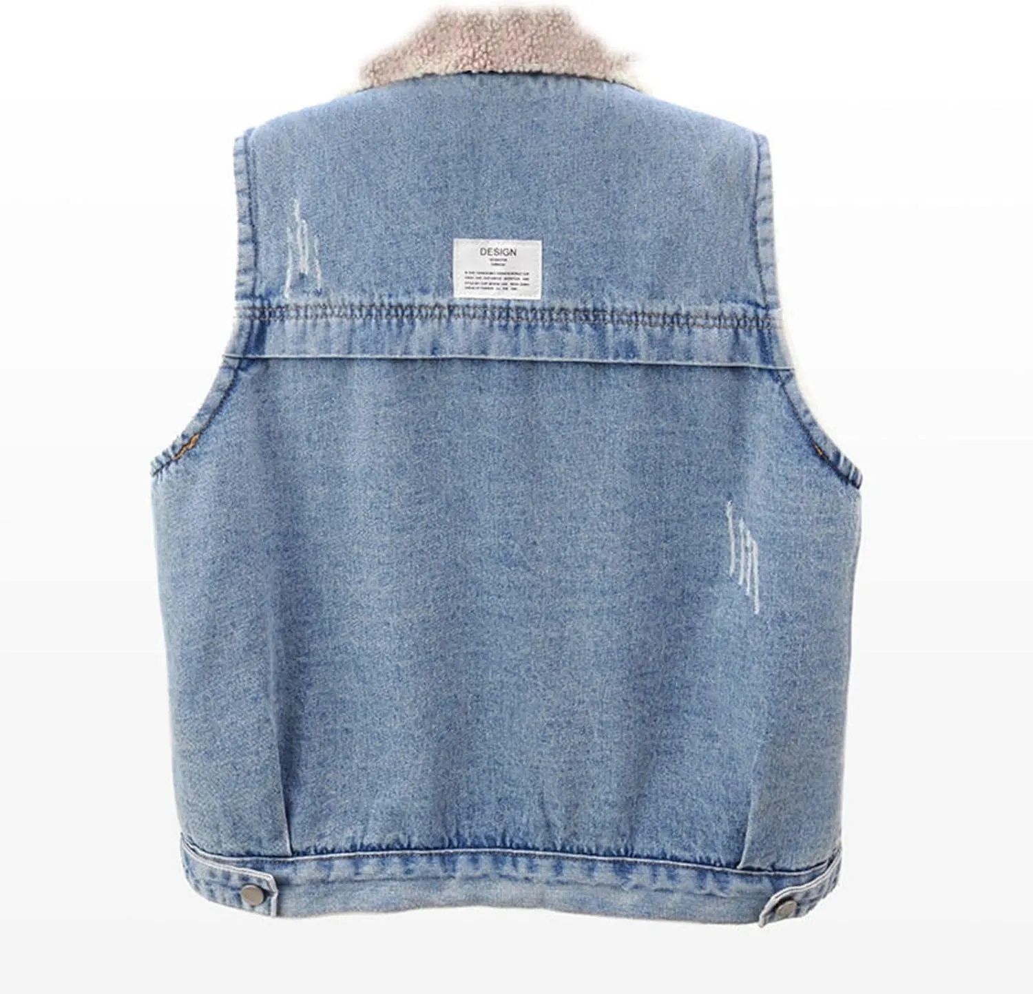 Oversized Denim Vest For Women Jackets Trendy Jeans Classic Sleeveless Distressed Vest Oversized Boyfriend Outerwear