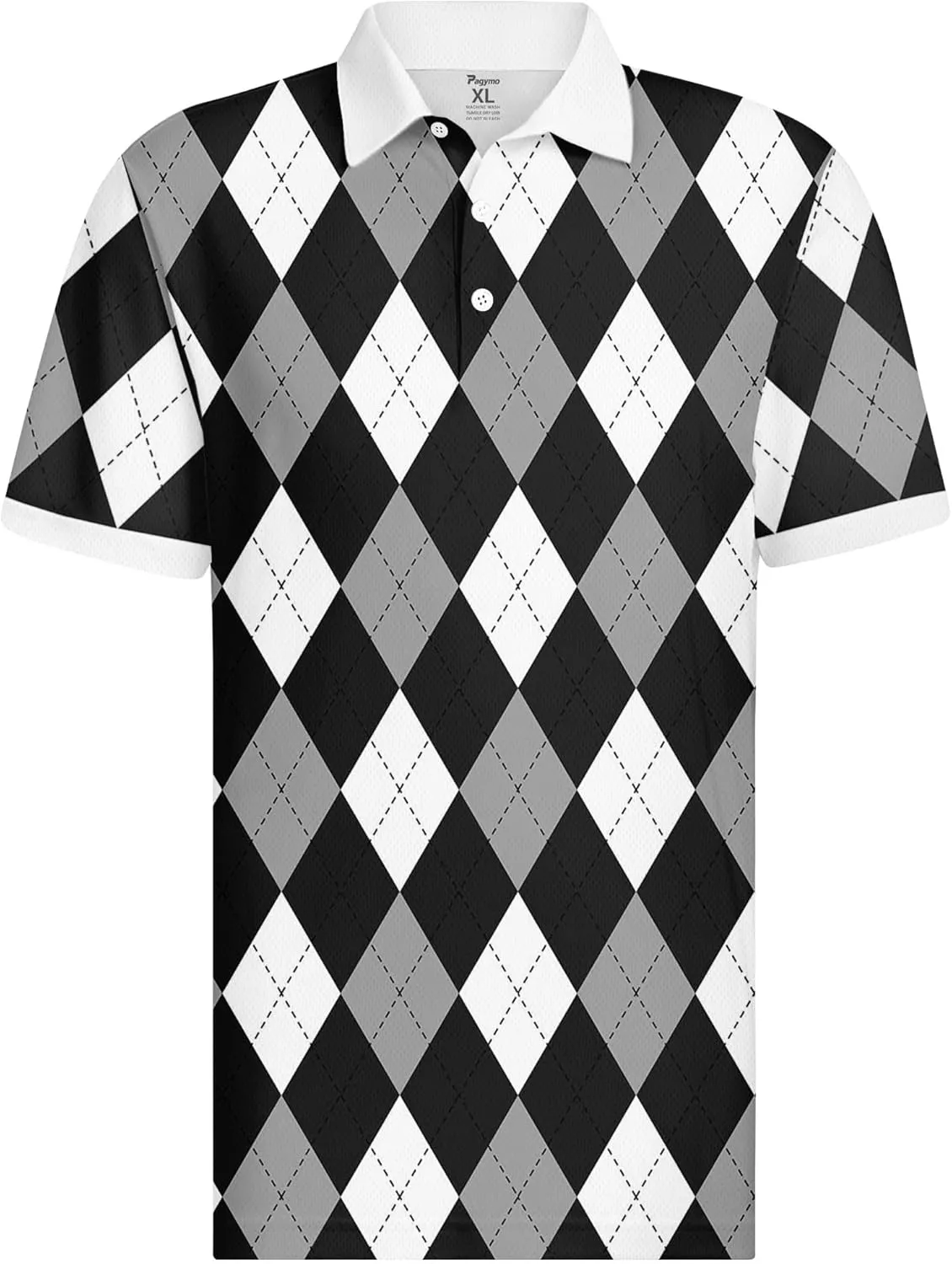 PAGYMO Golf Shirts for Men Crazy Hawaiian Funny Print Mens Polo Shirt