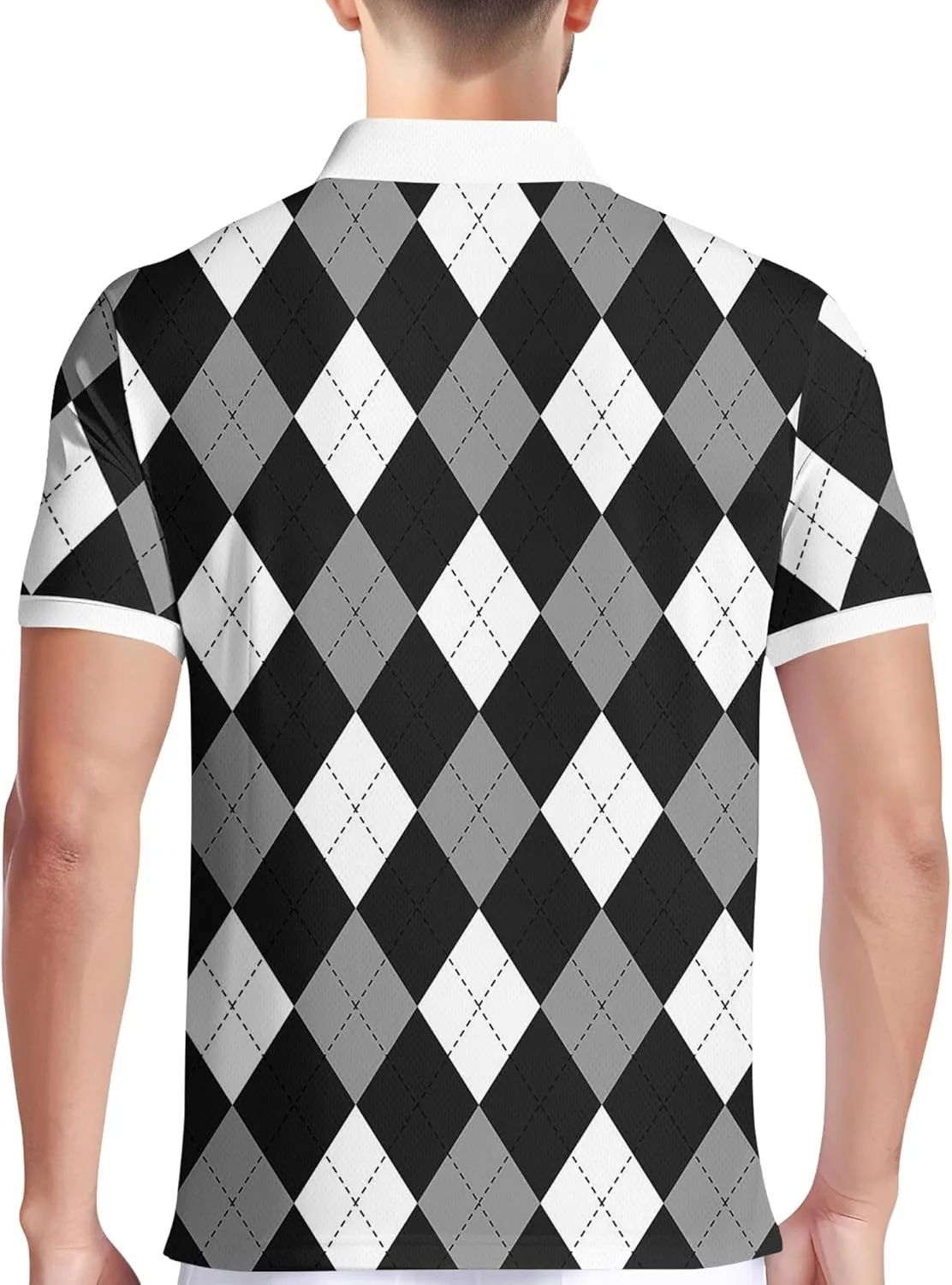 PAGYMO Golf Shirts for Men Crazy Hawaiian Funny Print Mens Polo Shirt