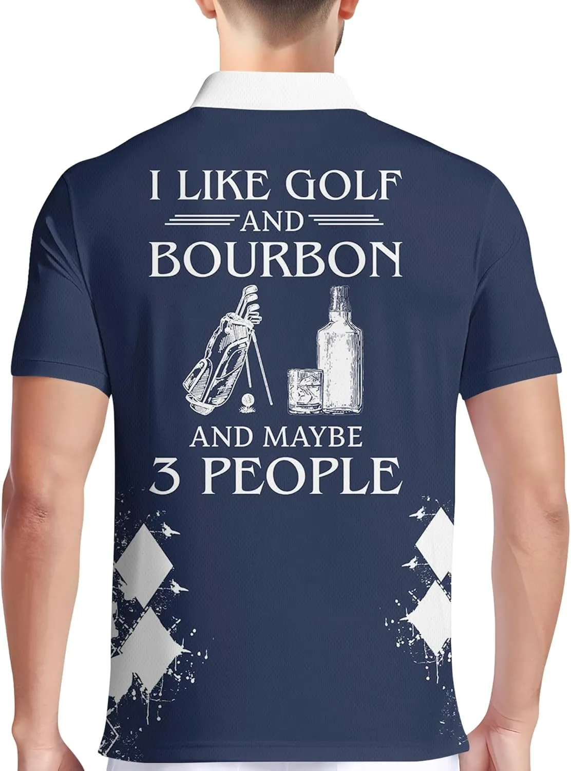 PAGYMO Golf Shirts for Men Hawaiian Crazy Funny Print Mens Polo Shirt