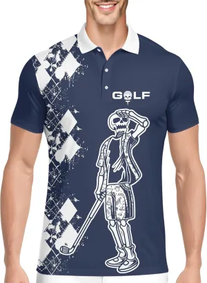 PAGYMO Golf Shirts for Men Hawaiian Crazy Funny Print Mens Polo Shirt