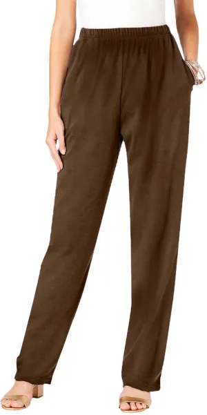 Pants for Women Casual Work Business Straight Leg Dress Lounge High Waisted Slacks Loose Fit Black Trousers