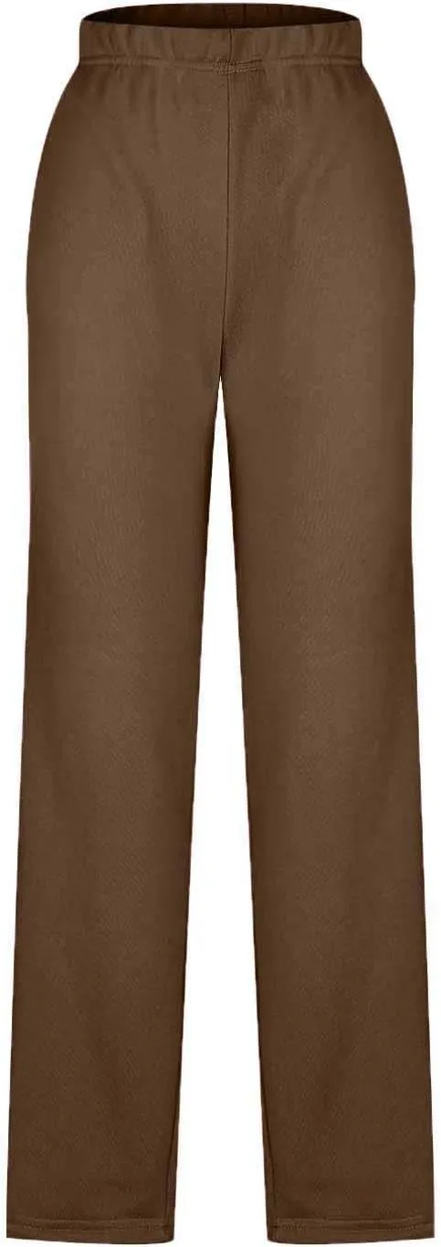 Pants for Women Casual Work Business Straight Leg Dress Lounge High Waisted Slacks Loose Fit Black Trousers