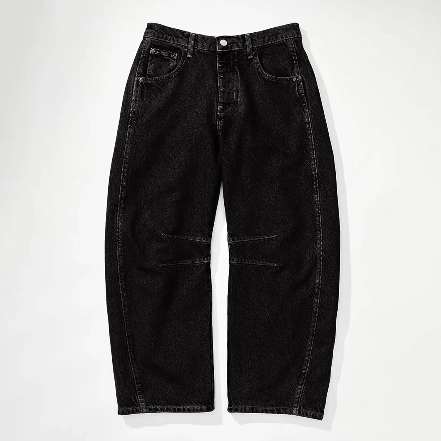 Plus Size Women's Barrel Jeans High Waisted Casual Straight Leg Stretchy Trendy Wide Leg Denim Pant Long Trouser 2025