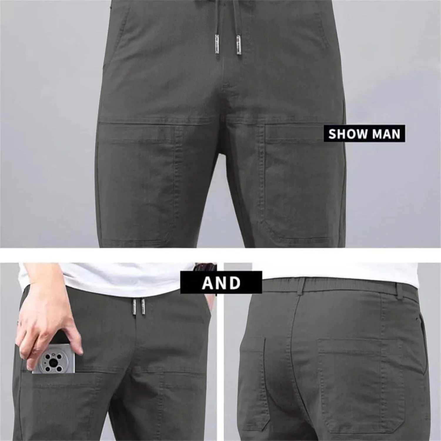 Pointoke Cargo Pants, Multipants - High Stretch Multi-Pocket Cargo Pants, Lightweight Hiking Jogger Multi Pockets