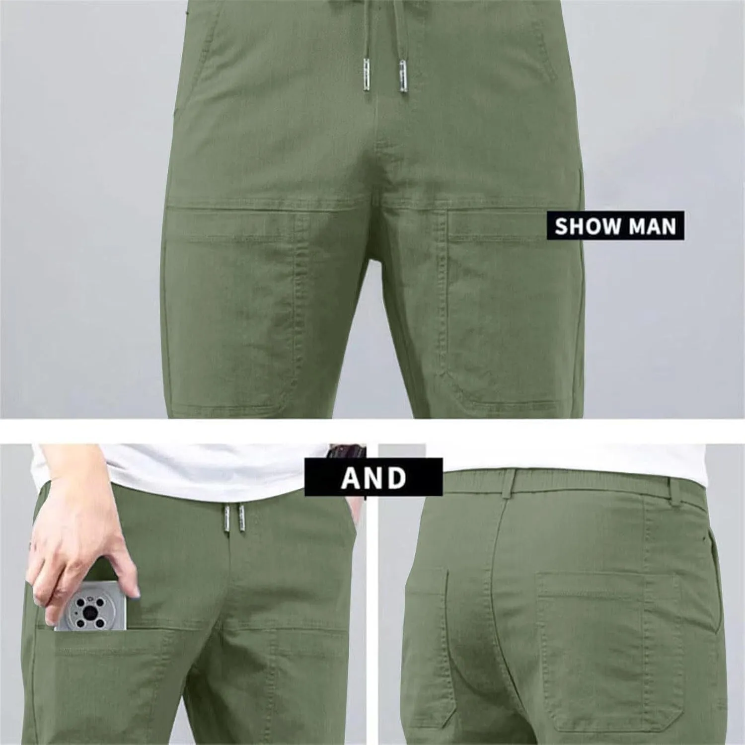 Pointoke Cargo Pants, Multipants - High Stretch Multi-Pocket Cargo Pants, Lightweight Hiking Jogger Multi Pockets