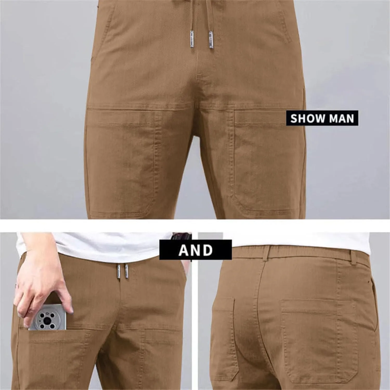 Pointoke Cargo Pants, Multipants - High Stretch Multi-Pocket Cargo Pants, Lightweight Hiking Jogger Multi Pockets