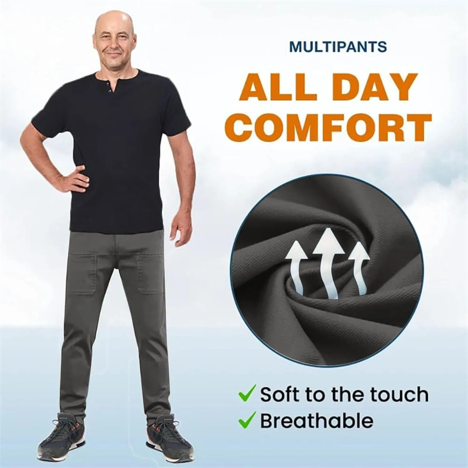Pointoke Cargo Pants, Multipants - High Stretch Multi-Pocket Cargo Pants, Lightweight Hiking Jogger Multi Pockets