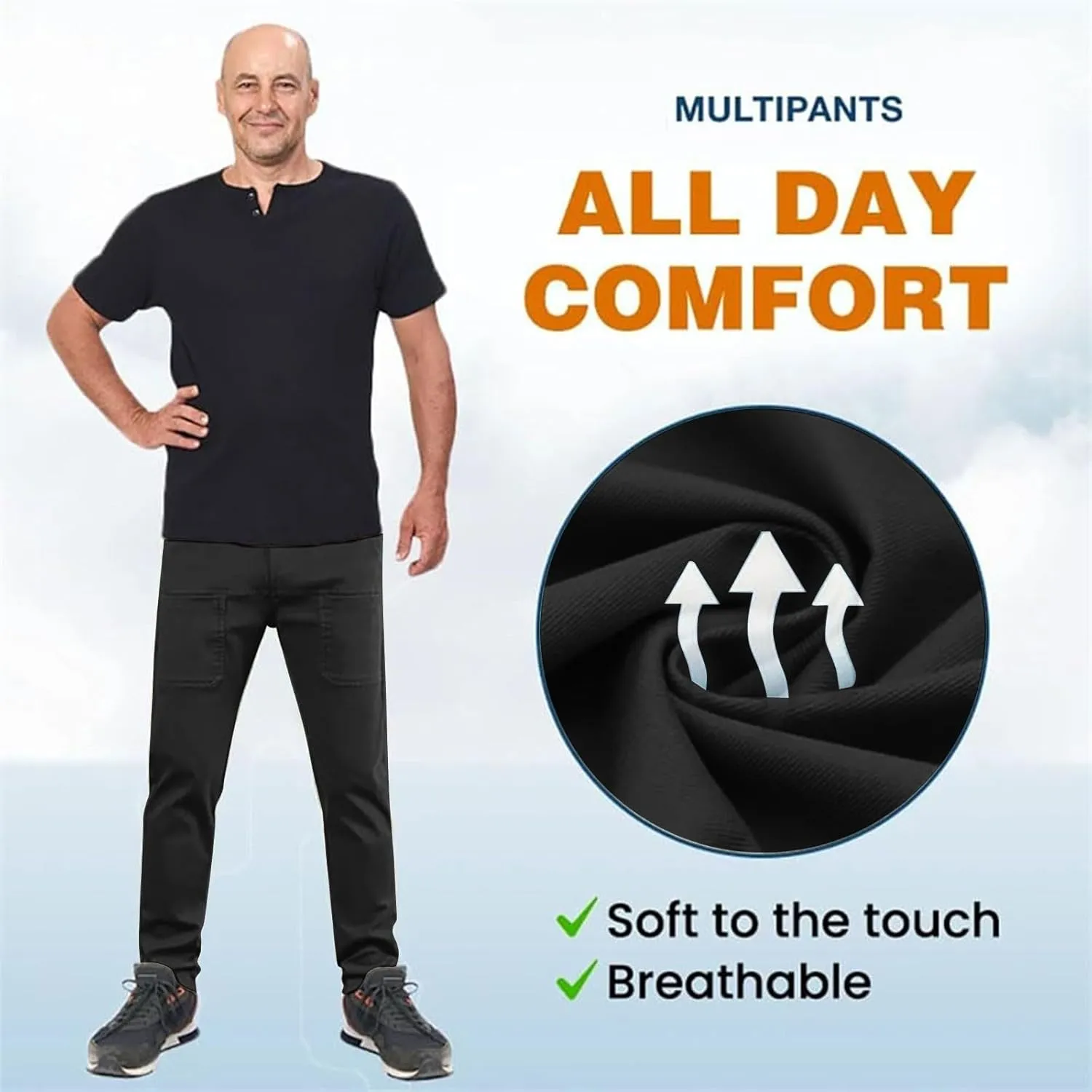 Pointoke Cargo Pants, Multipants - High Stretch Multi-Pocket Cargo Pants, Lightweight Hiking Jogger Multi Pockets