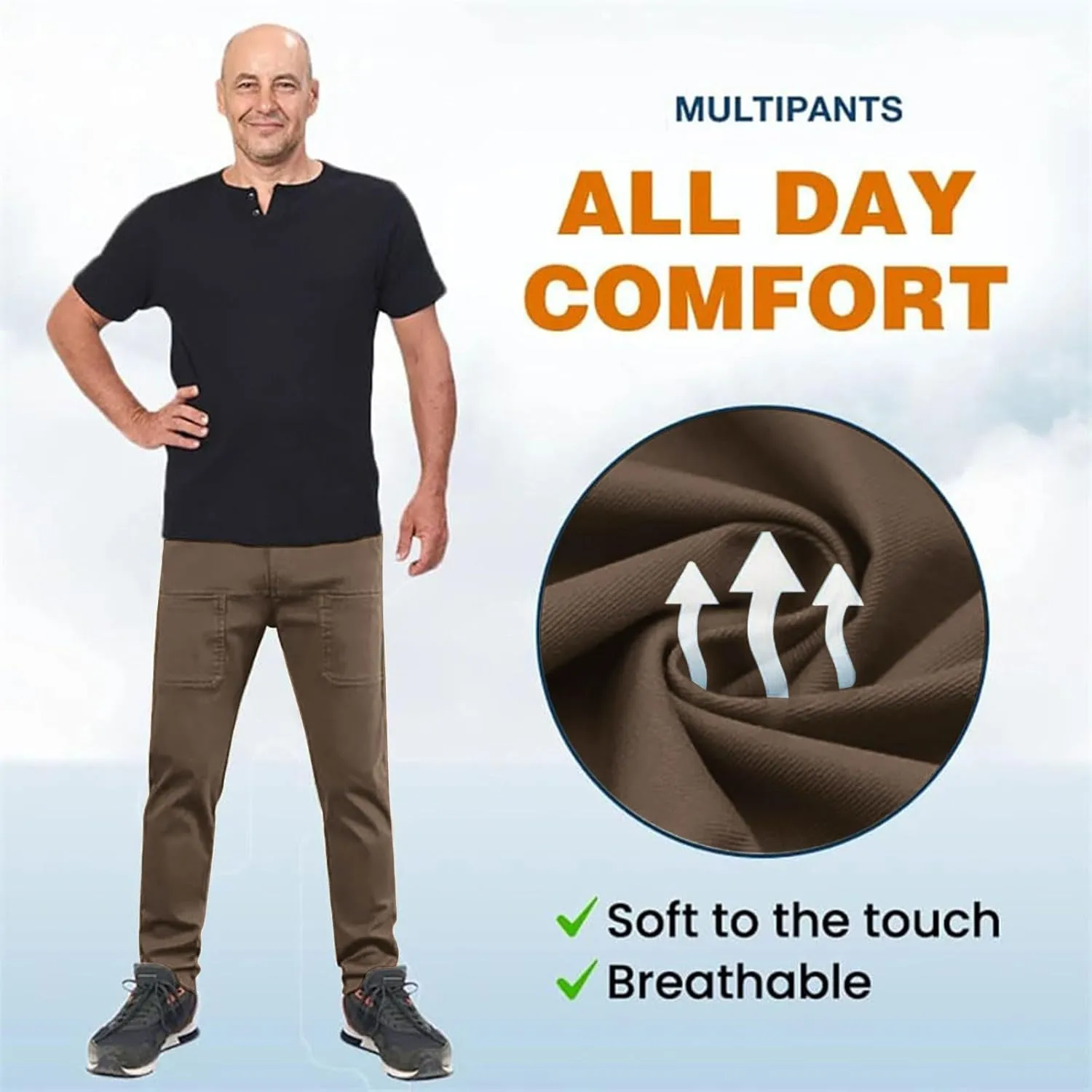 Pointoke Cargo Pants, Multipants - High Stretch Multi-Pocket Cargo Pants, Lightweight Hiking Jogger Multi Pockets